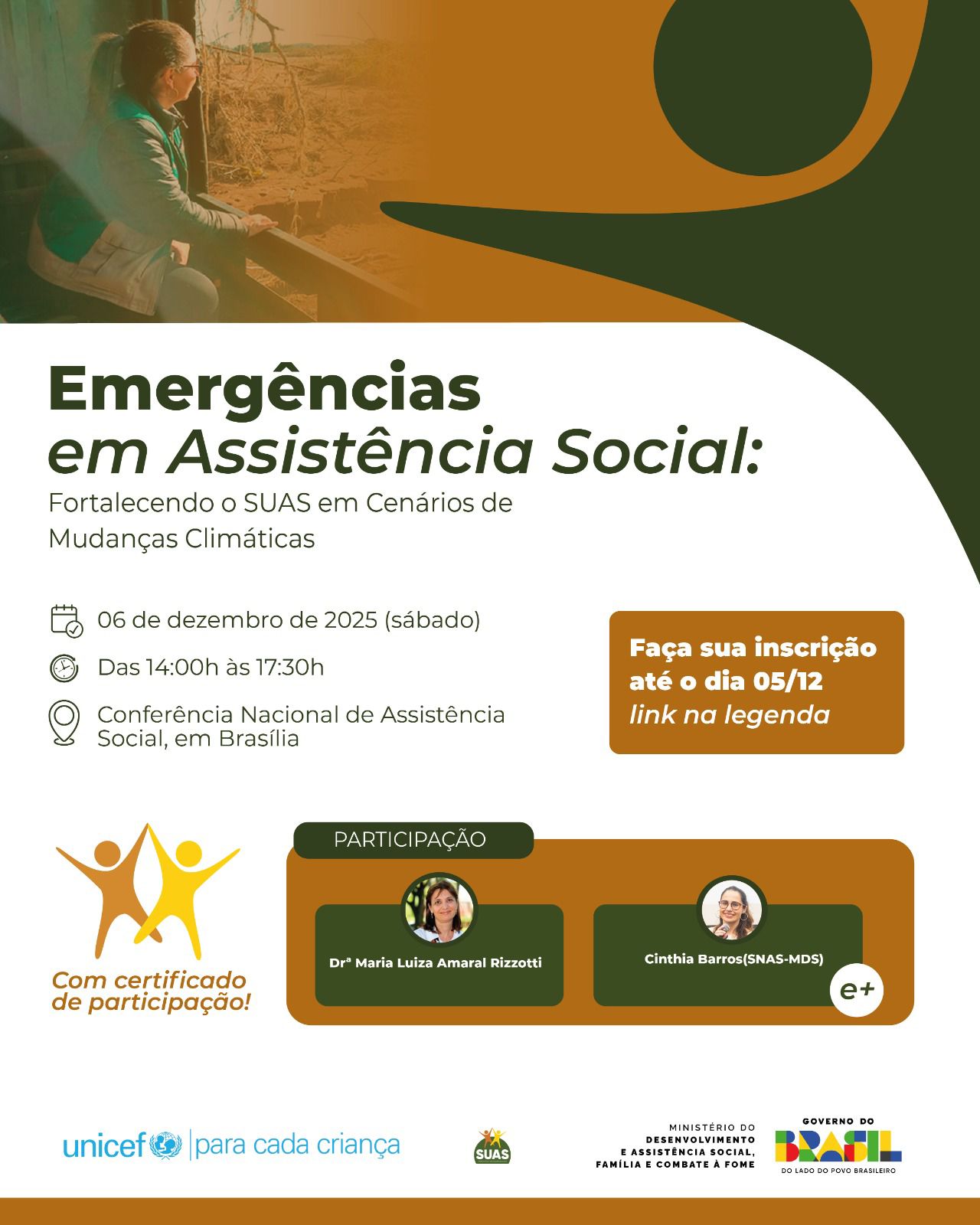 Participe: inscrições abertas para o Minicurso “Emergências em Assistência Social” na 14ª Conferência Nacional de Assistência Social