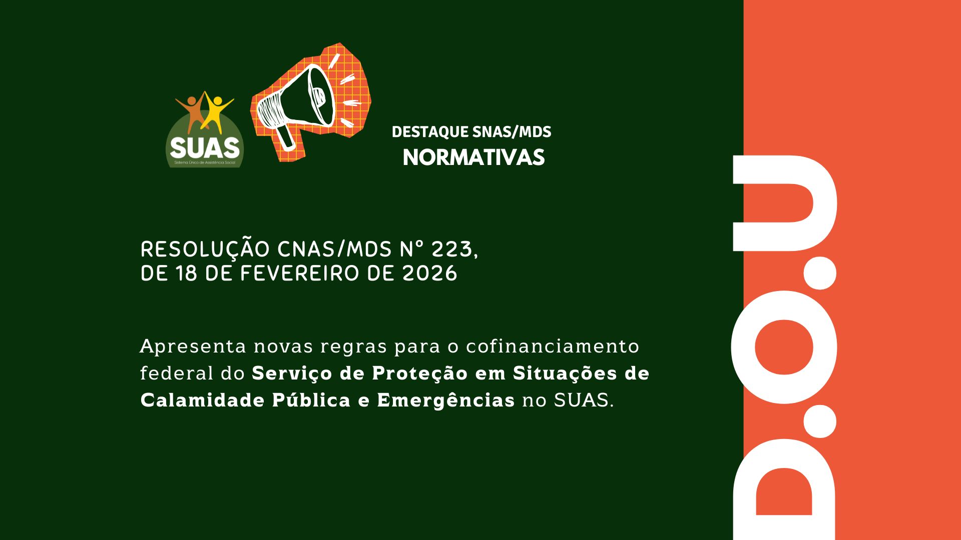 Nova Resolução para cofinanciamento federal do Serviço de Proteção em Situações de Calamidades Públicas e Emergências